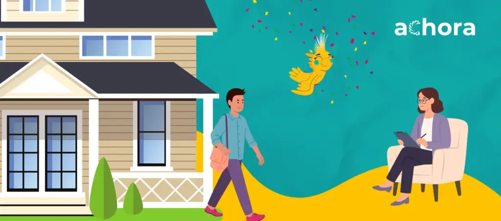 NDIS participant walking from his house to his therapist session